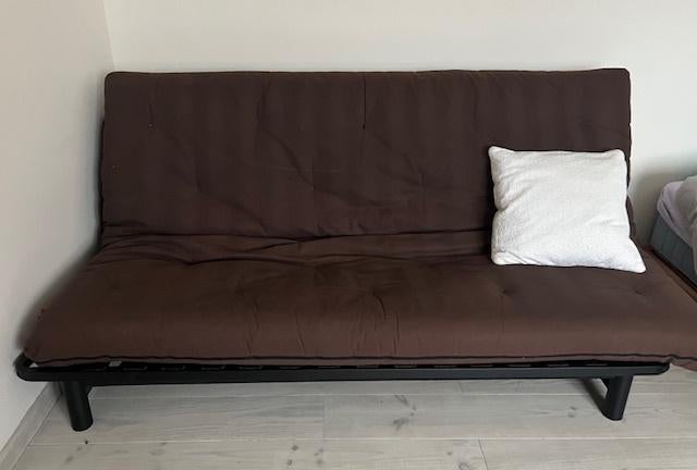 Slaapbank/zetel met futon, Maison & Meubles, Enlèvement, Utilisé, Brun