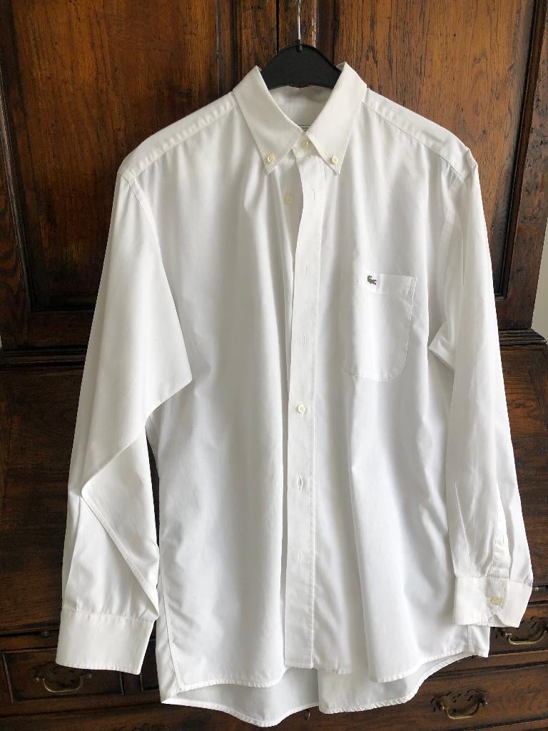 Herenhemd merk Lacoste maat 41 kleur wit, Ophalen, Halswijdte 41/42 (L), Gedragen, Wit