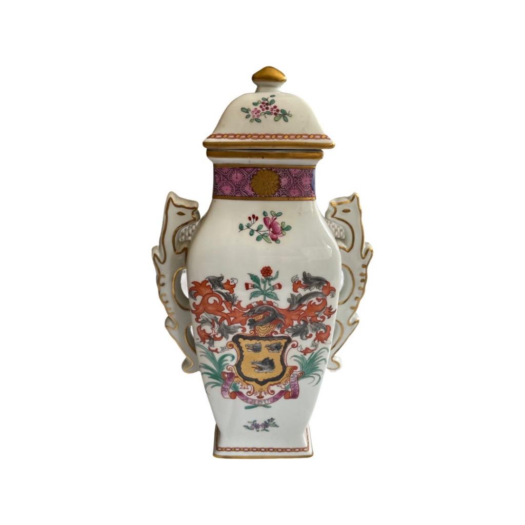 Paar vazen wapenschild van Porcelaine de Paris 1950, Antiek en Kunst, Ophalen of Verzenden