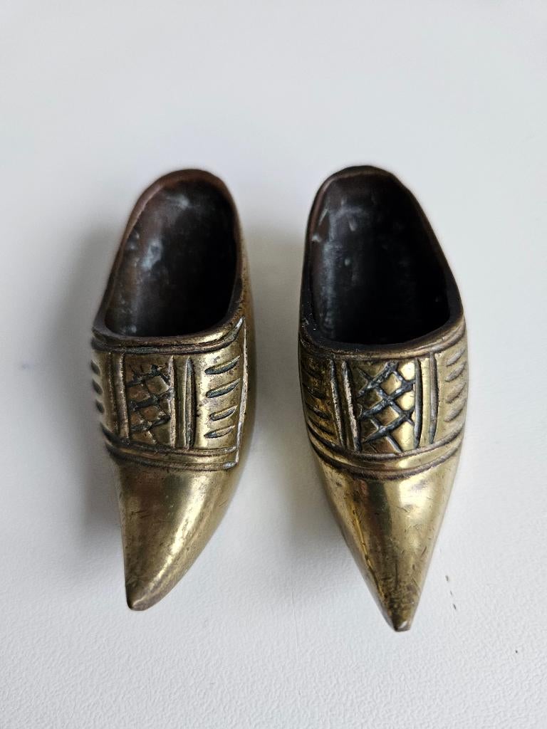 Vintage miniatuur messing klompjes, Antiek en Kunst, Ophalen of Verzenden, Koper