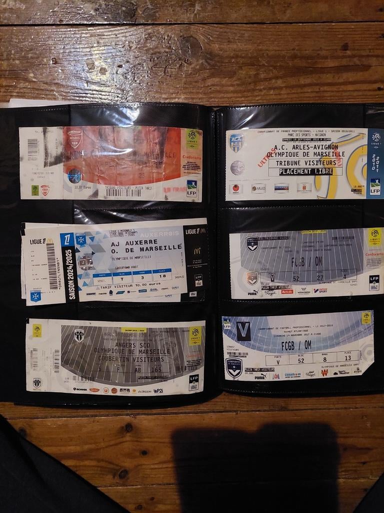 Ticket football lot tickets Marseille Marseille, Collections, Envoi