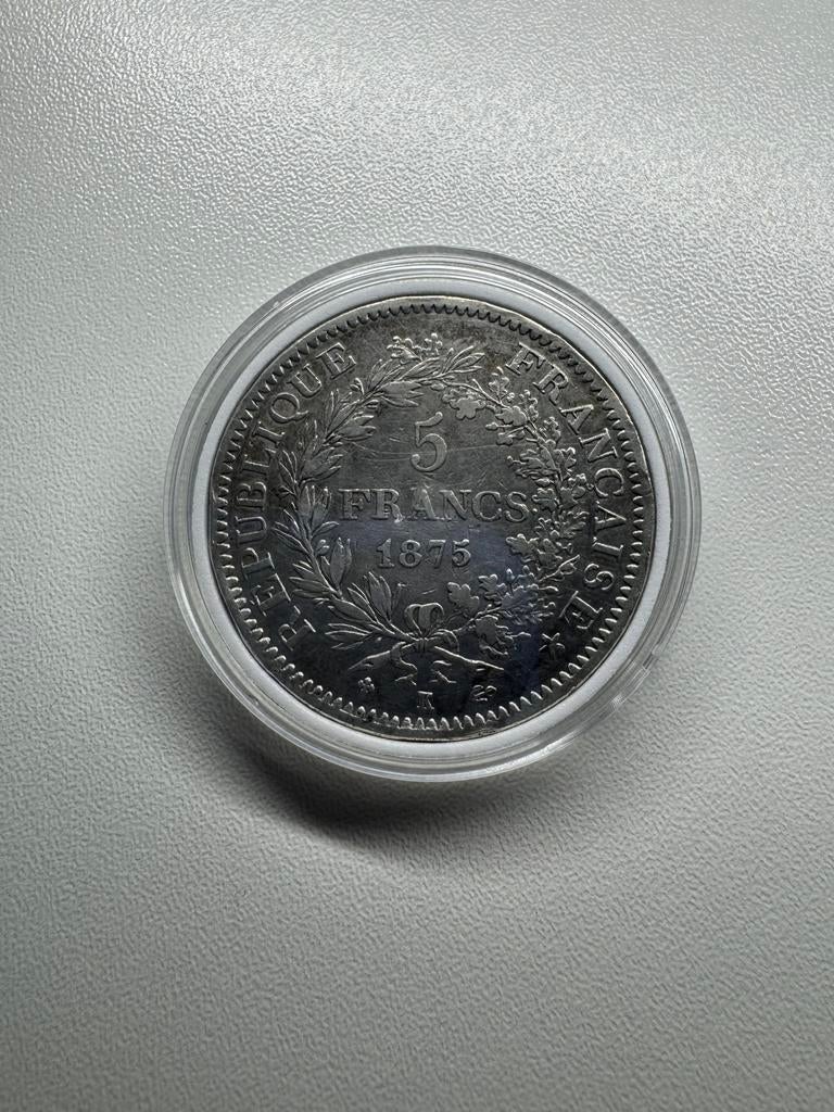 Frankrijk 5 francs 1875 (K) zilver munt, Ophalen, Frankrijk, Losse munt, Zilver