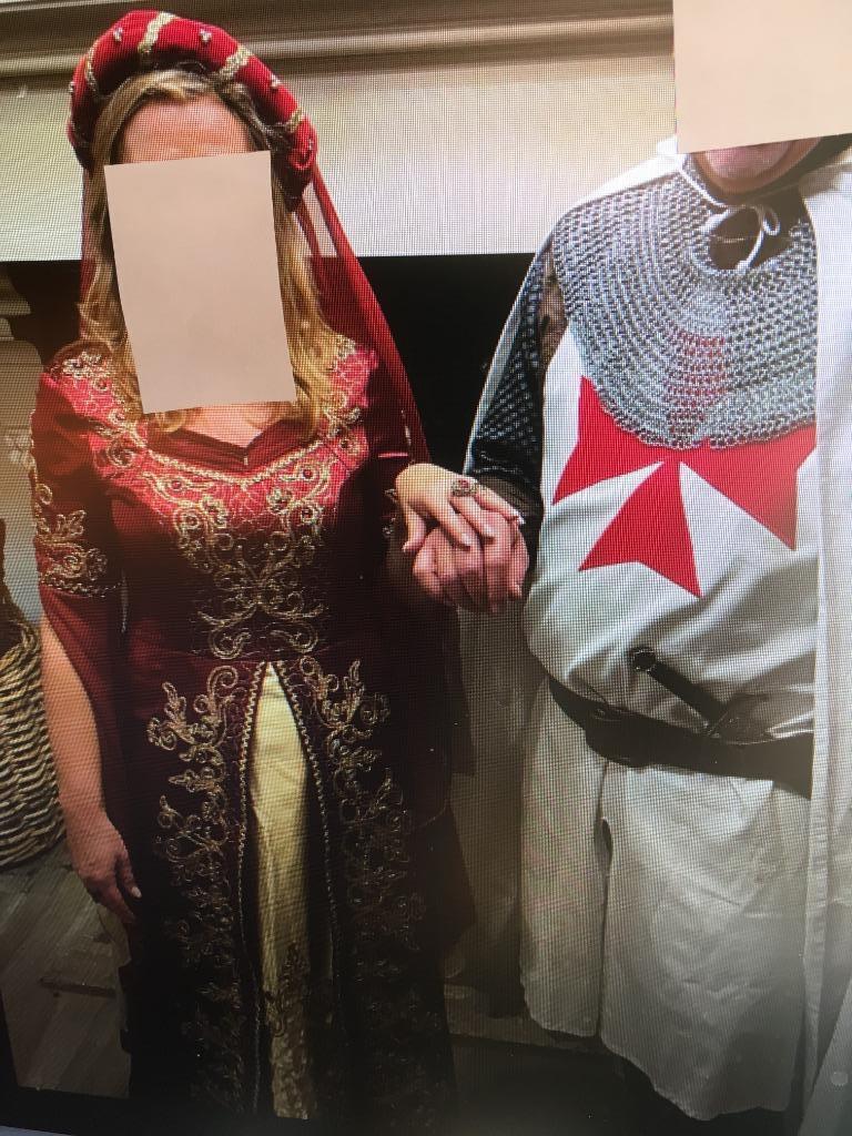 Wijnrode Middeleeuwse verkleedjurk met hoofddeksel -38/40, Kleding | Dames, Maat 38/40 (M), Ophalen of Verzenden, Kleding, Merkloos