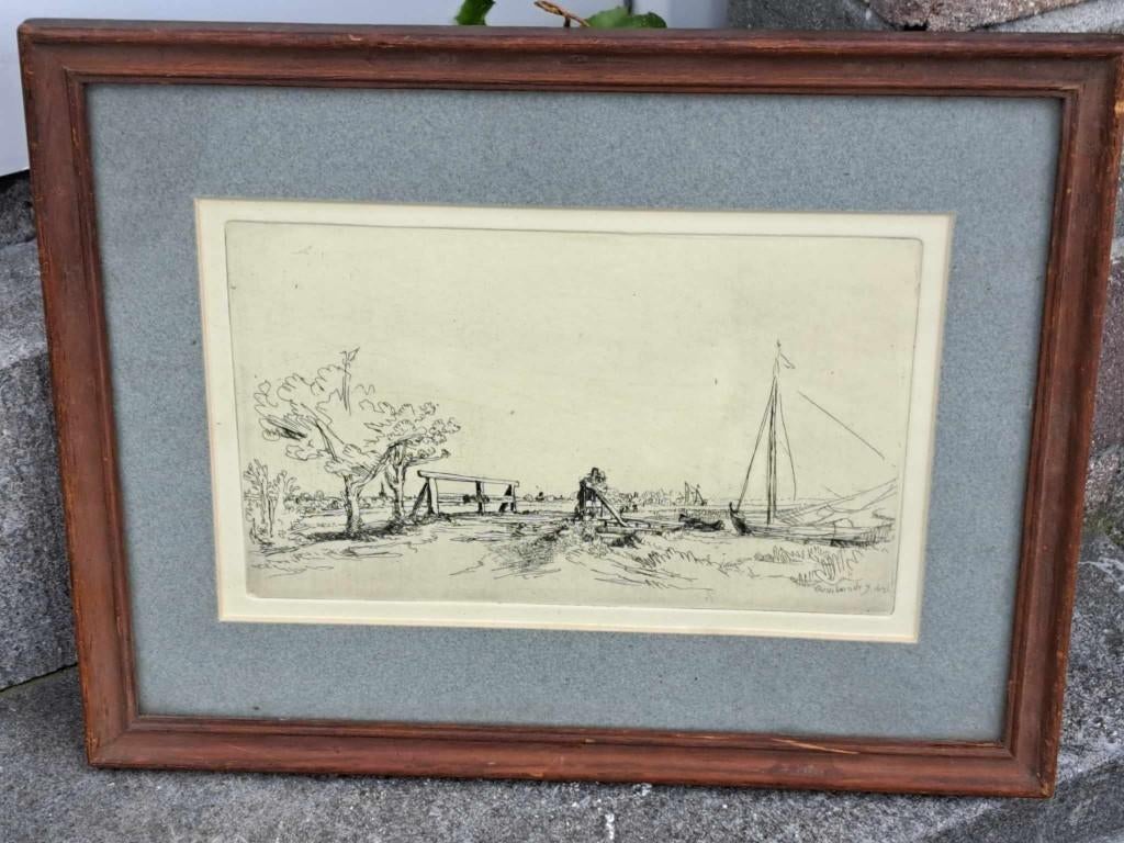 gravure signe rembrandt harmensz, Antiek en Kunst, Kunst | Etsen en Gravures, Ophalen of Verzenden