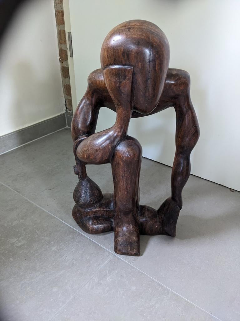 Belle statue du penseur en ébène, Antiquités & Art, Enlèvement