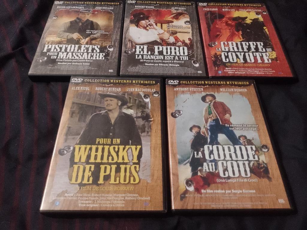 A vendre lot de 5 DVD collection Western Mythiques, À partir de 12 ans, Enlèvement ou Envoi, Comme neuf, Action