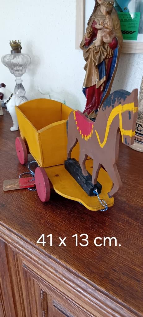 Antiek speelgoed trekpaardje, Antiek en Kunst, Ophalen of Verzenden