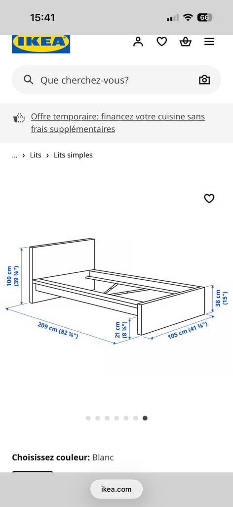 IKEA MALM 200/90 BED, Ophalen, Gebruikt, 90 cm, Eenpersoons