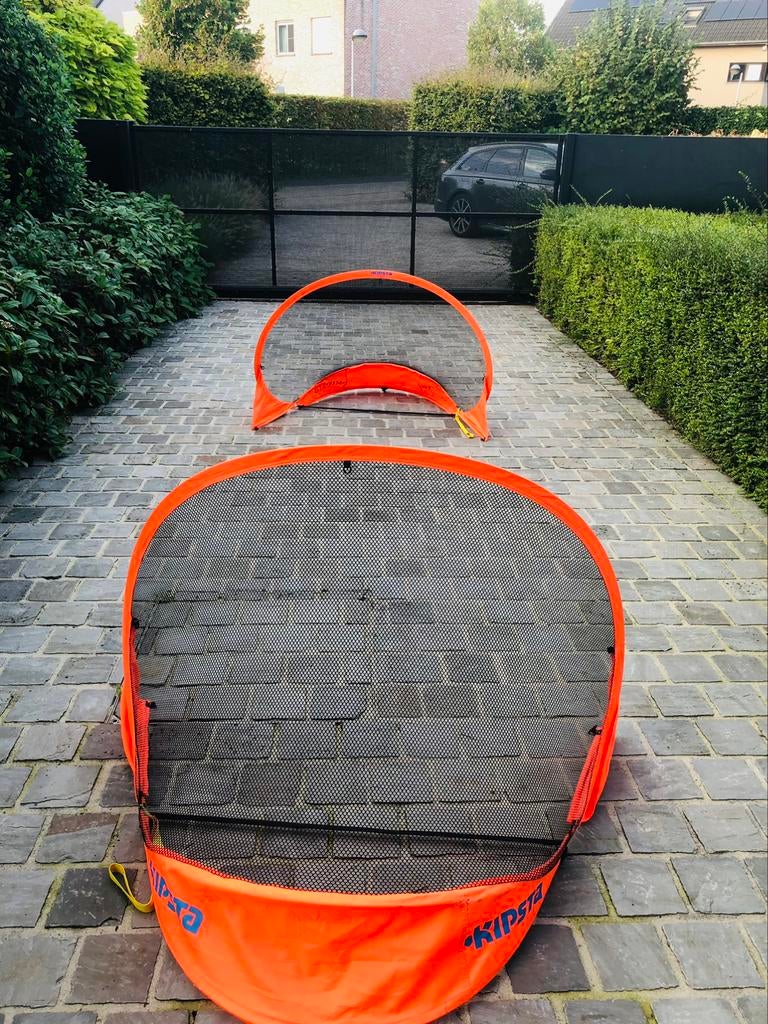 Minivoetbalgoal opplooibaar (oranje) 2 stukken, Kinderen en Baby's, Speelgoed | Buiten | Speeltoestellen, Ophalen