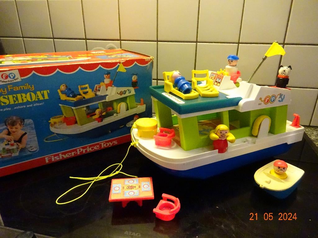 Fisher price,play family houseboat *VOLLEDIG*VINTAGE*, Ophalen of Verzenden