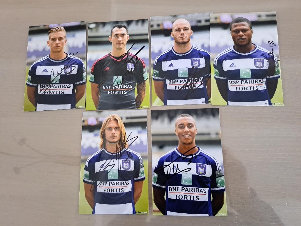 6 foto's RSC Anderlecht 2015-2016 met handtekening, Ophalen of Verzenden, Zo goed als nieuw