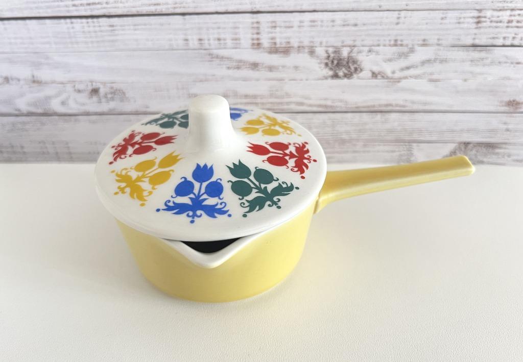 Chauffe-beurre jaune pastel couvercle fleuri Villeroy & Boch, Ophalen of Verzenden