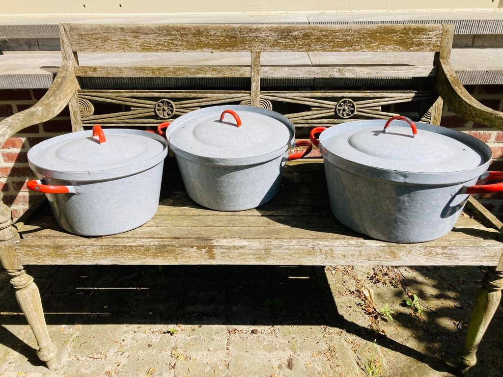 Set van 3 emaille potten, Ophalen