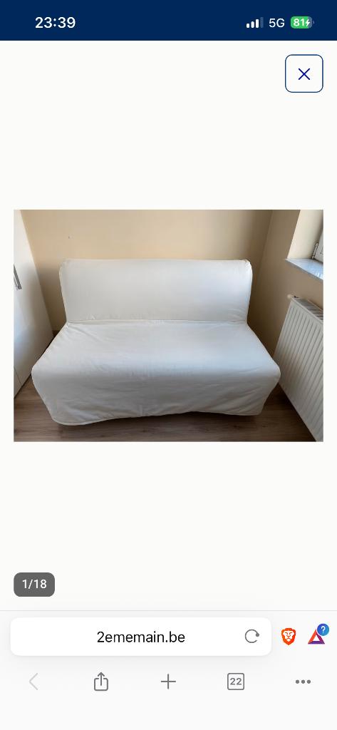 Canapé-lit IKEA LYCKSELE 2 places – Housse Ransta naturel, Maison & Meubles, Canapés | Salons, Comme neuf, Banc droit, Deux personnes