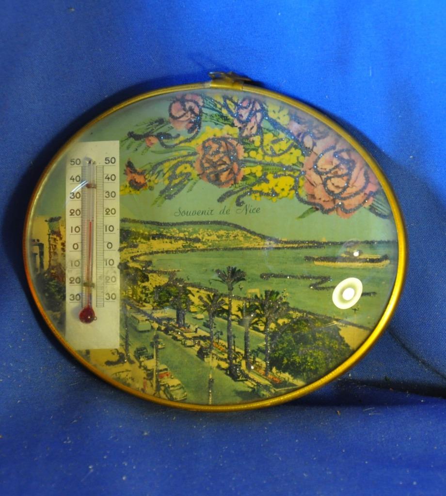 ancien thermomètre dans cadre bombé souvenir nice, Enlèvement ou Envoi