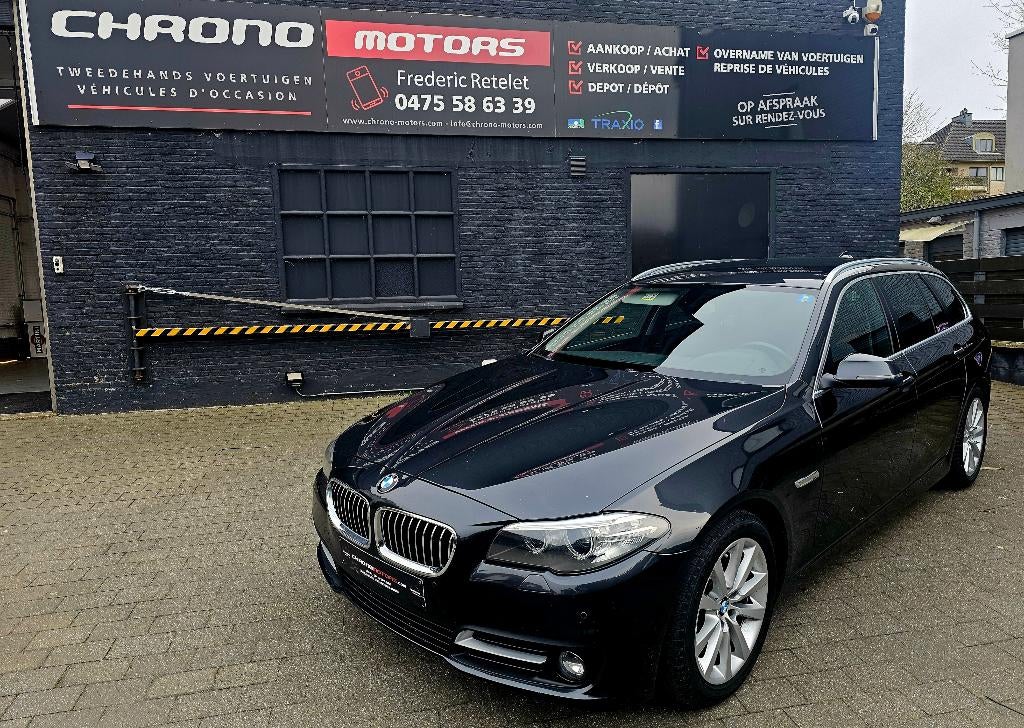 BMW 520D Touring Euro 6 Xenon lederen GPS-garantie!, Auto's, Achterwielaandrijving, 1995 cc, 4 cilinders, Zwart
