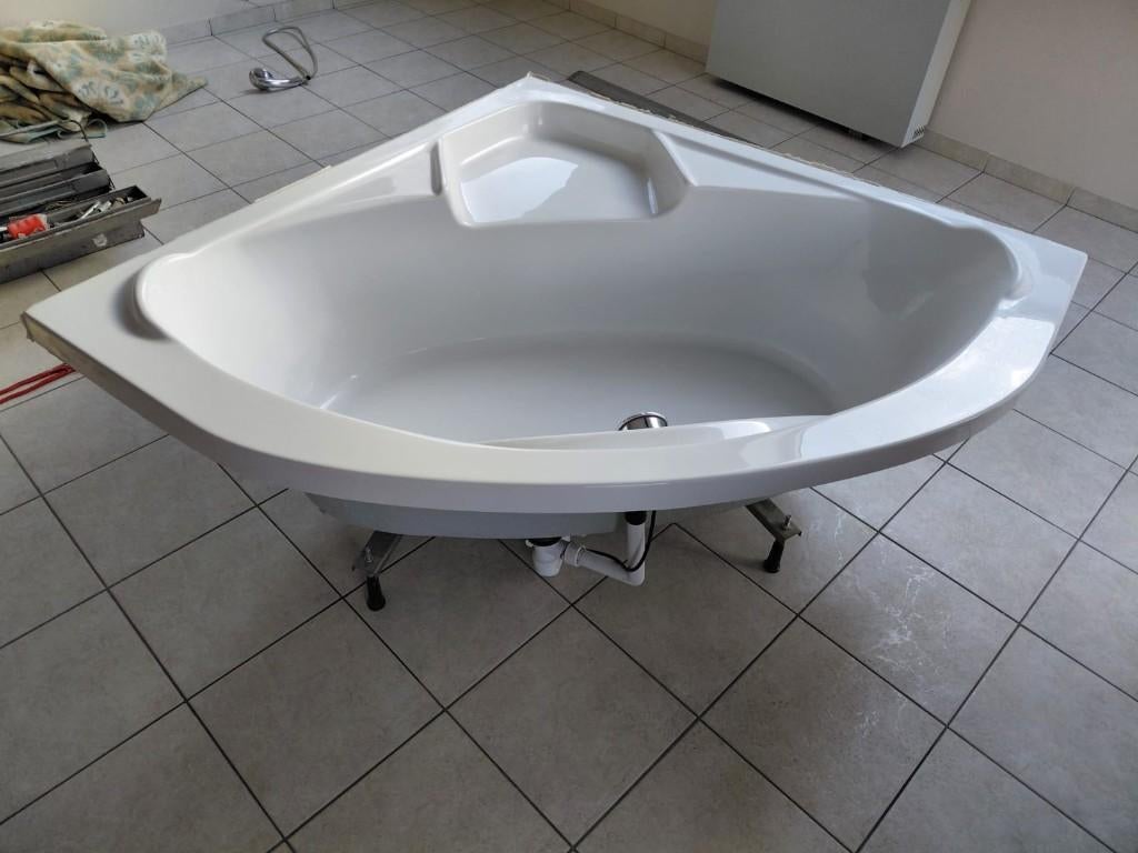 Hoekbad 140cm x 140cm, Ophalen, Gebruikt, 100 tot 150 cm, 75 cm of meer