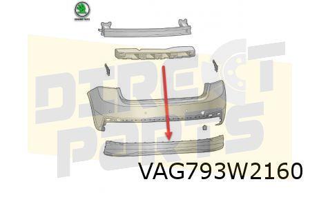 Skoda Fabia (8/21-) (6V) inzet achterbumper (F9R black-magic, Auto-onderdelen, Carrosserie, Bumper, Skoda, Achter, Nieuw, Verzenden