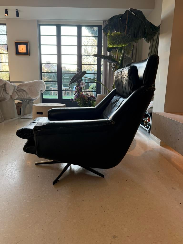 fauteui Werner Langenfeld Model 802 draaifauteuil,, Enlèvement, Utilisé, Cuir, Retro /vintage / disign
