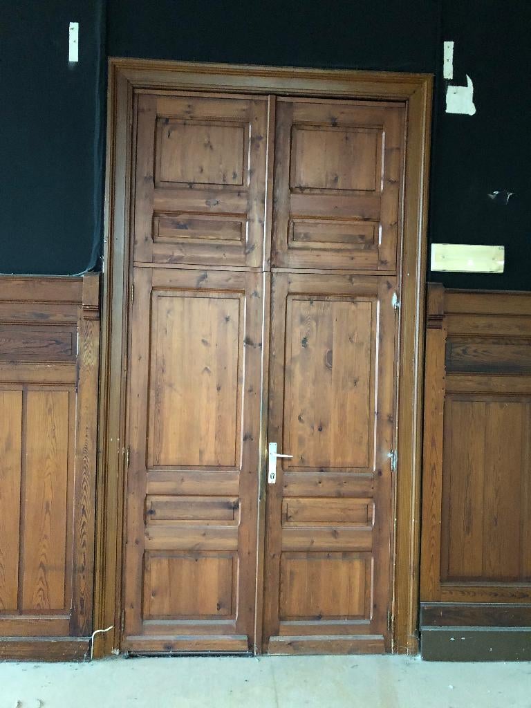 Oude hoge dubbele binnendeuren, Porte intérieure, Enlèvement, Utilisé, 120 cm ou plus