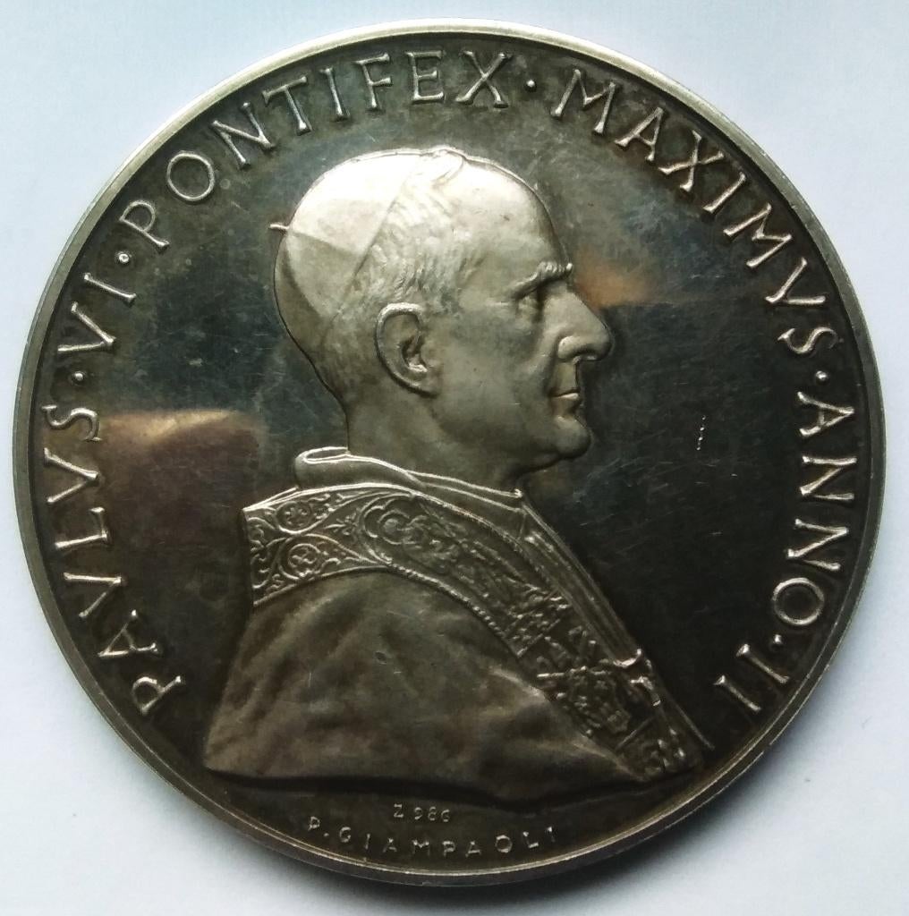 Ag medaille 1964 paulus VI anno II michelangelo, Enlèvement ou Envoi, Argent