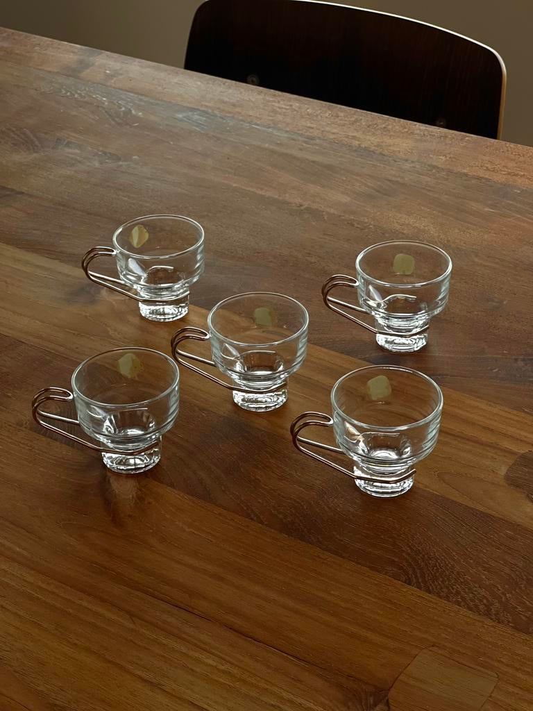 5 vintage espresso kristal kopjes, Collections, Porcelaine, Cristal & Couverts, Enlèvement ou Envoi, Cristal