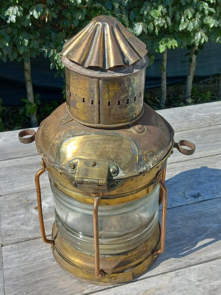 Grande lampe de navire ancienne, Enlèvement ou Envoi, Comme neuf, Bateau à moteur ou Voilier, Ustensile