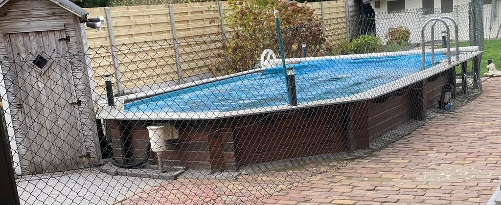 Zwembad met warmtepomp en filter enz., Tuin en Terras, Zwembaden, Ophalen, Gebruikt, 300 cm of meer, 400 cm of meer