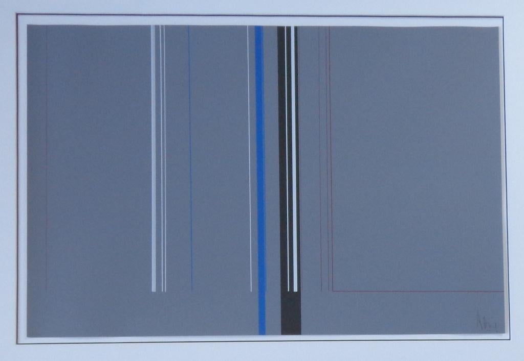 LUC PEIRE / GEOMETRIE / KLEURZEEFDRUK / 77x102cm / KADER, Enlèvement