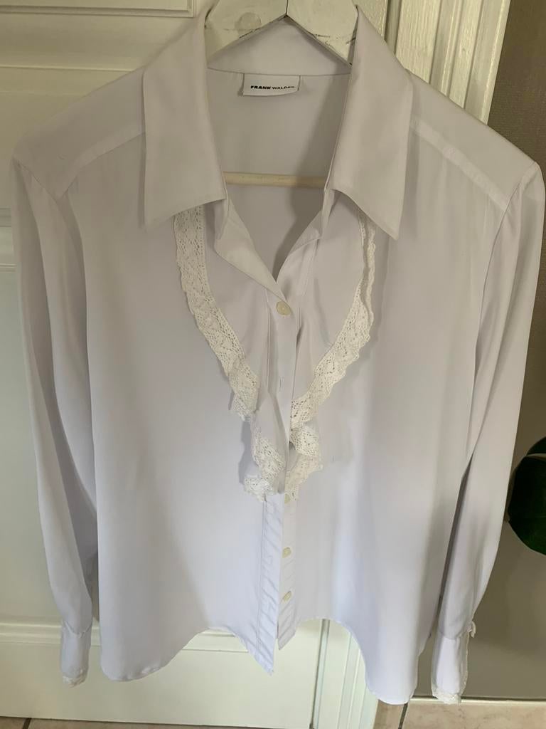 Mooie hemdsbloes Frank Walder 44 XL met kant als nieuw, Ophalen of Verzenden, Zo goed als nieuw