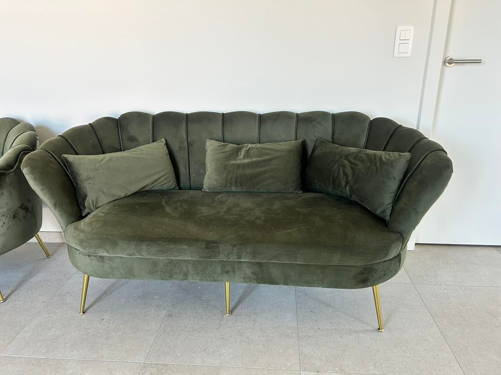 Bank + stoel, Huis en Inrichting, Ophalen, Zo goed als nieuw