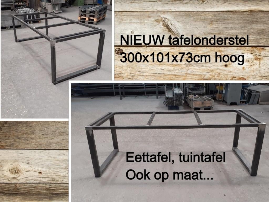 Stalen tafelonderstel 300x101x73 cm H - tuintafel - eettafel, Tuin en Terras, Tuintafels, Ophalen, Nieuw, Rechthoekig, Metaal