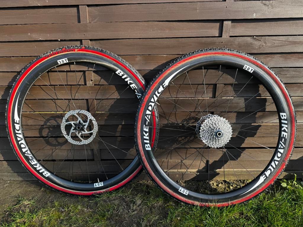 Bike-Advice 38 mm carbon cyclocross-wielset, Fietsen en Brommers, Fietsonderdelen, Ophalen of Verzenden, Zo goed als nieuw
