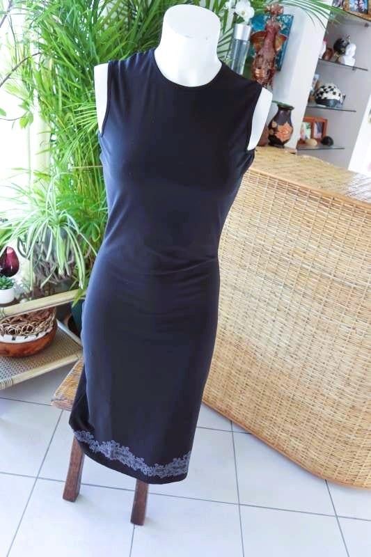 praktisch zwart aansluitend lange jurk, Maat 38/40 (M), Vintage Dressing, Zwart, Ophalen of Verzenden