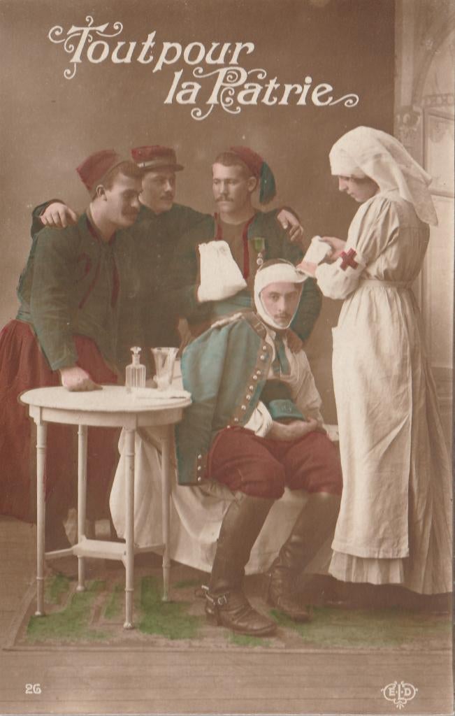 MILITAIR  FANTASIE -  Zuster bij gewonde soldaten, Envoi, Non affranchie, Autres thèmes