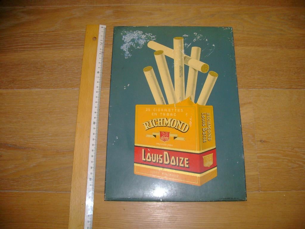 Panneau publicitaire à cigarettes Richmond, Collections, Enlèvement ou Envoi, Utilisé, Panneau publicitaire