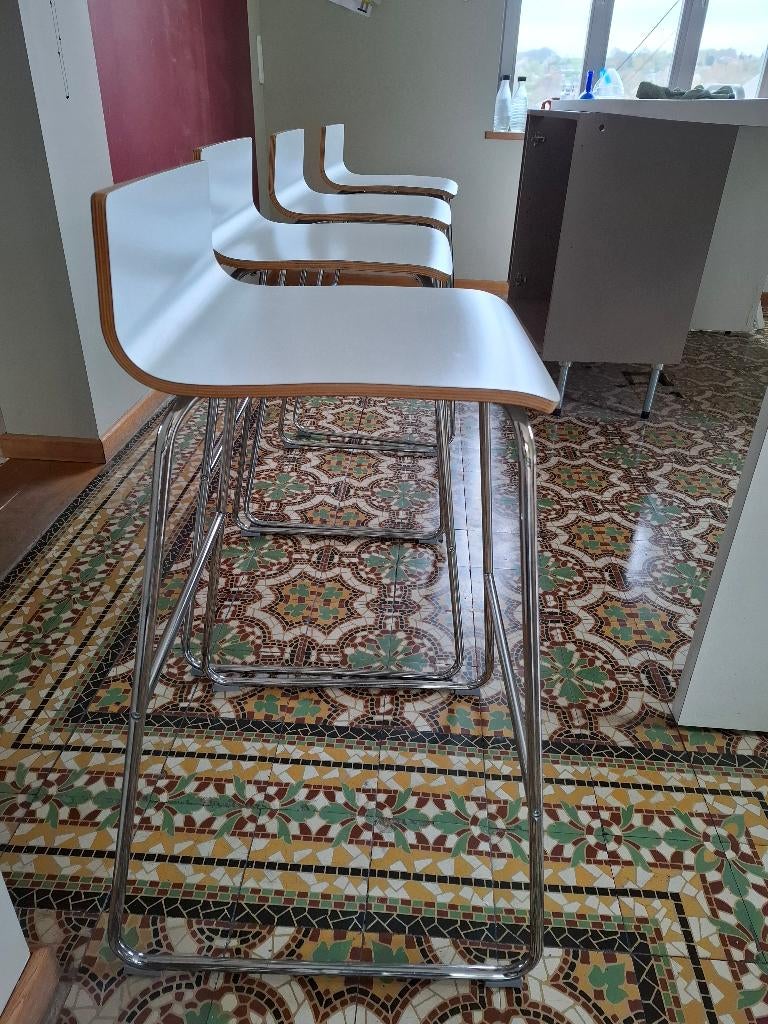 4 chaises hautes ikea Sebastian, Maison & Meubles, Enlèvement, Utilisé, Blanc