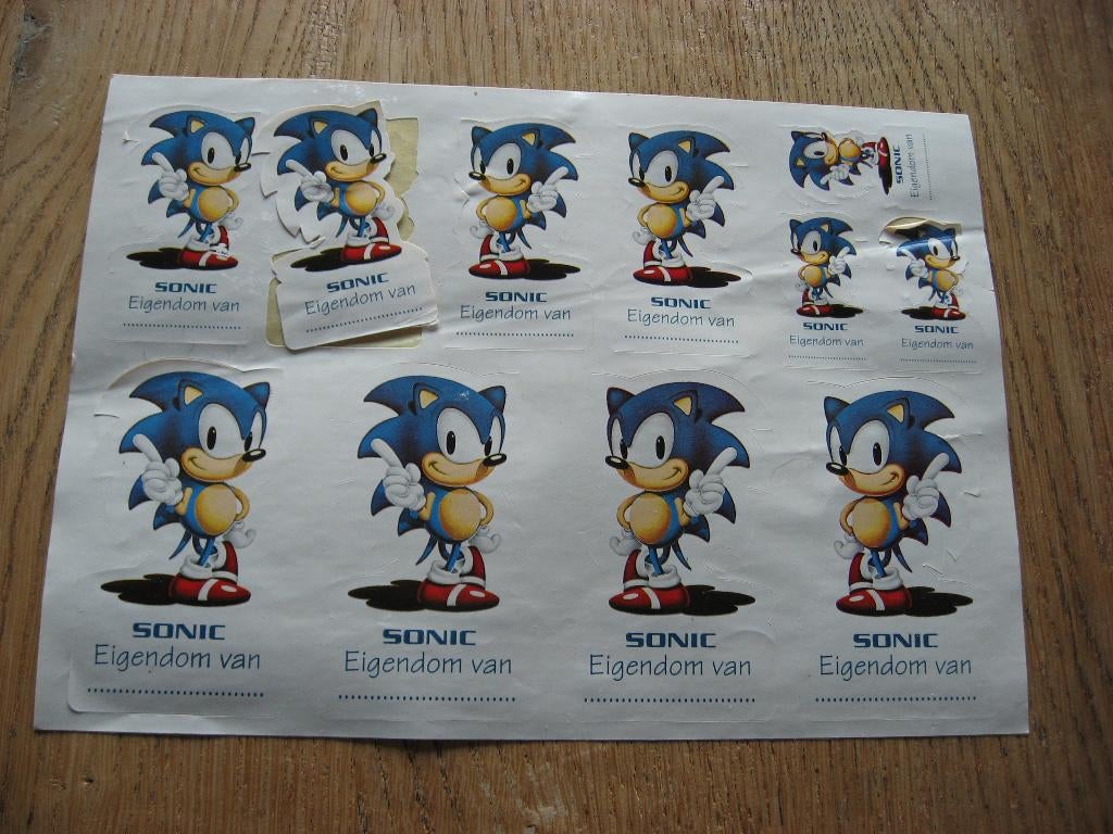 Vintage Stickers Sonic 21 x 15 cm, Ophalen, Zo goed als nieuw, Overige typen