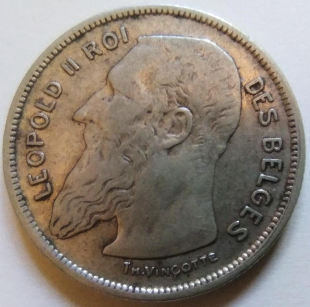 Belgique 2 francs 1904 FRA avec point TH. V - Léopold 2, Timbres & Monnaies, Monnaies | Belgique, Enlèvement ou Envoi, Monnaie en vrac