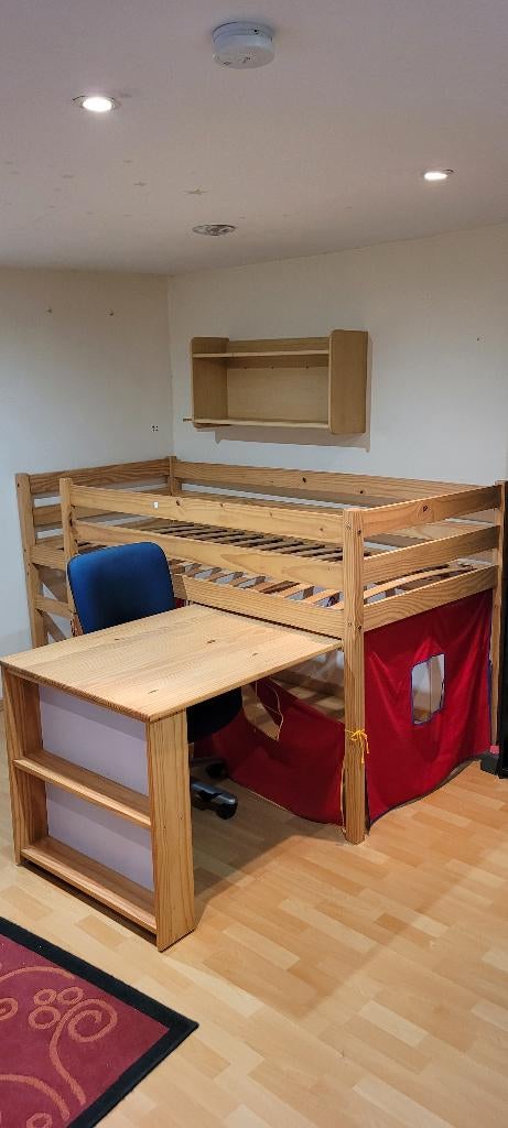 lit superposé "Pirate" avec bureau intégré escamotable, Lit mezzanine ou Lit superposé, Enlèvement, 180 cm ou plus, 85 à 100 cm