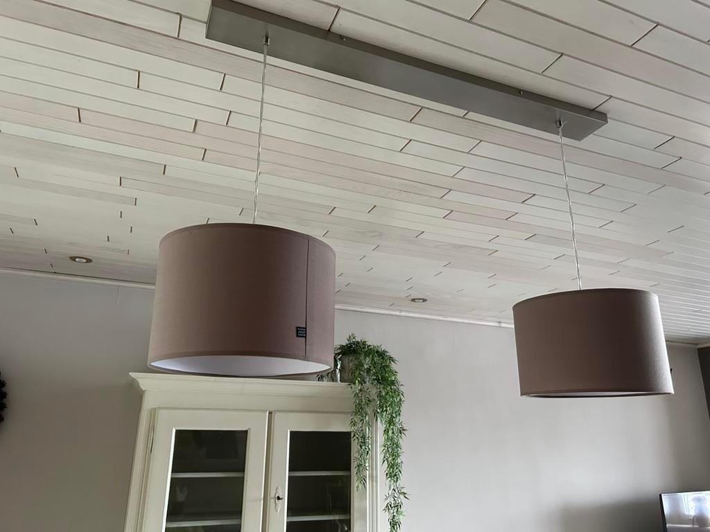 Hanglamp en plafondlamp, Enlèvement, Utilisé, Tissus, 50 à 75 cm