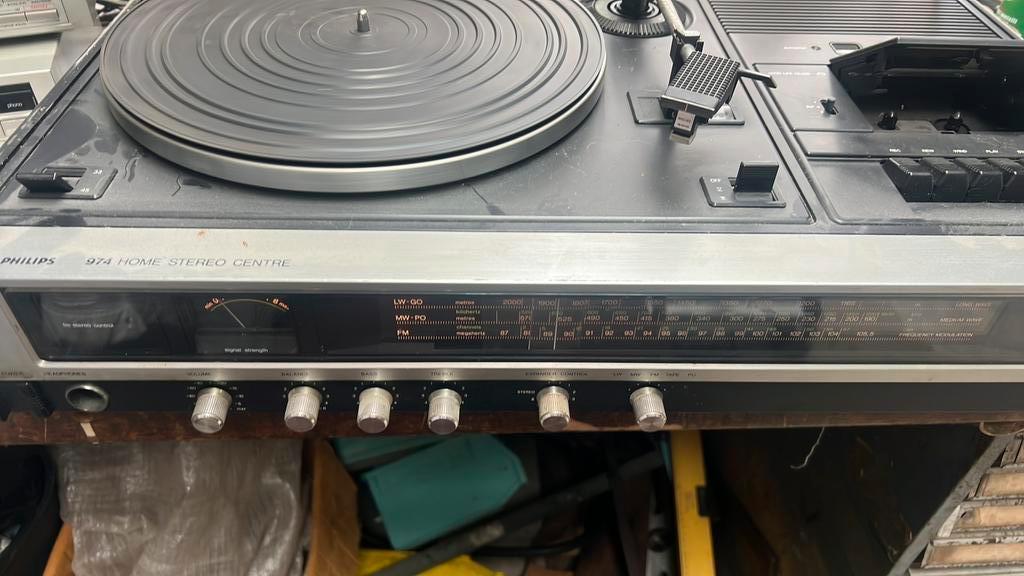 Philips 974 Stereo Centre – Alles Werkend,  vintage, Ophalen of Verzenden, Gebruikt, Cassettedeck, Philips
