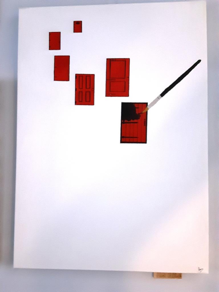 Peinture >>> Peignez-le en noir >>>70 x 50 cm, Antiquités & Art, Enlèvement