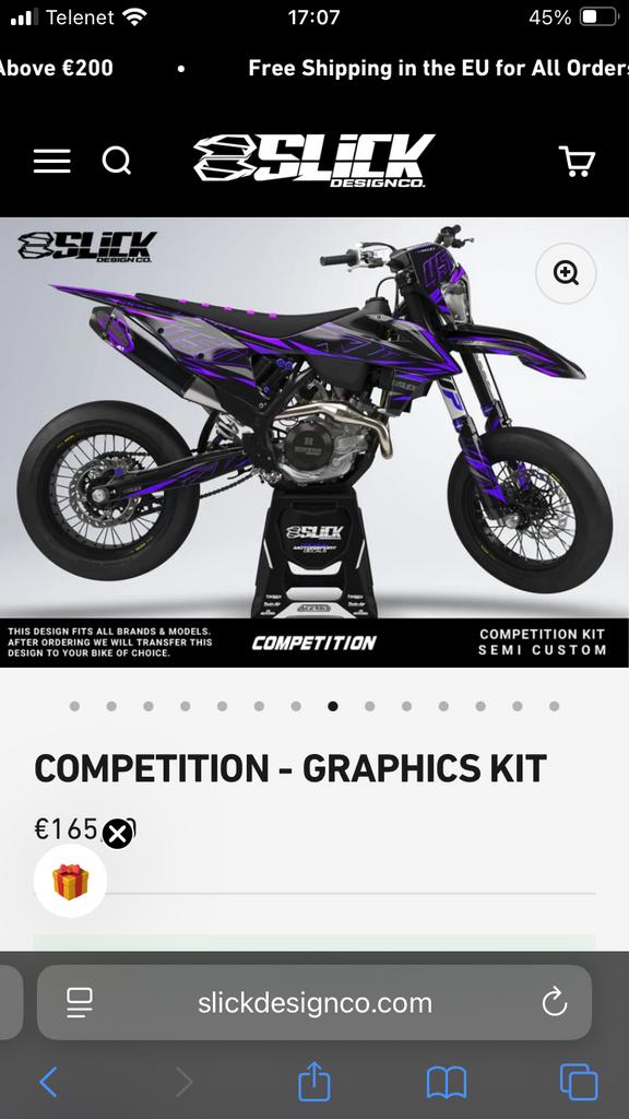 Paarse stickers beta rr 50 + Voorvork, Ophalen of Verzenden, Zo goed als nieuw