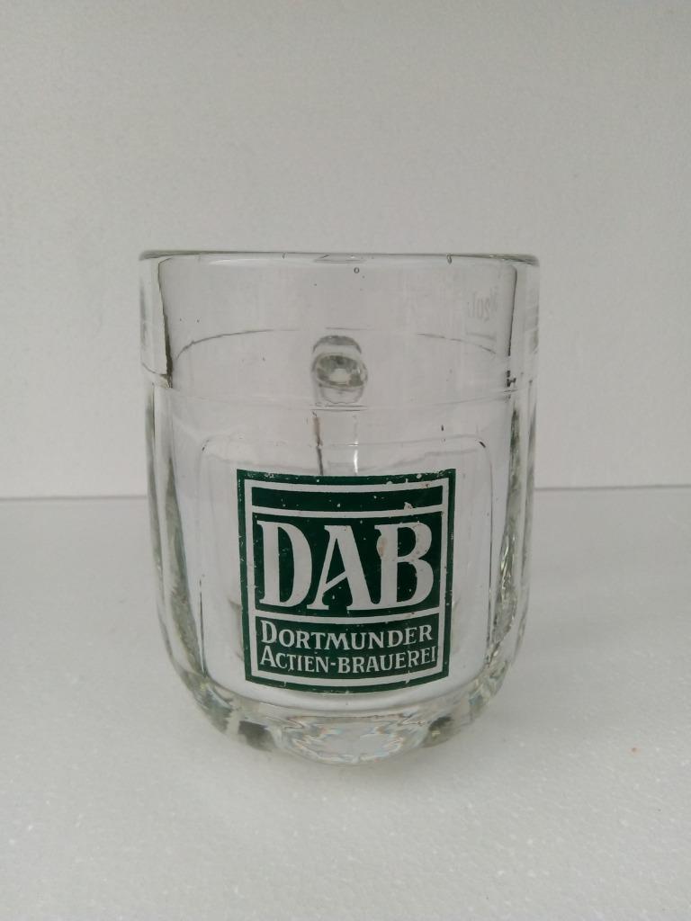 Ancienne chope en verre DAB DORTMUNDER ACTIEN-BRAUEREI, Enlèvement ou Envoi, Comme neuf, Chope(s), Autres marques