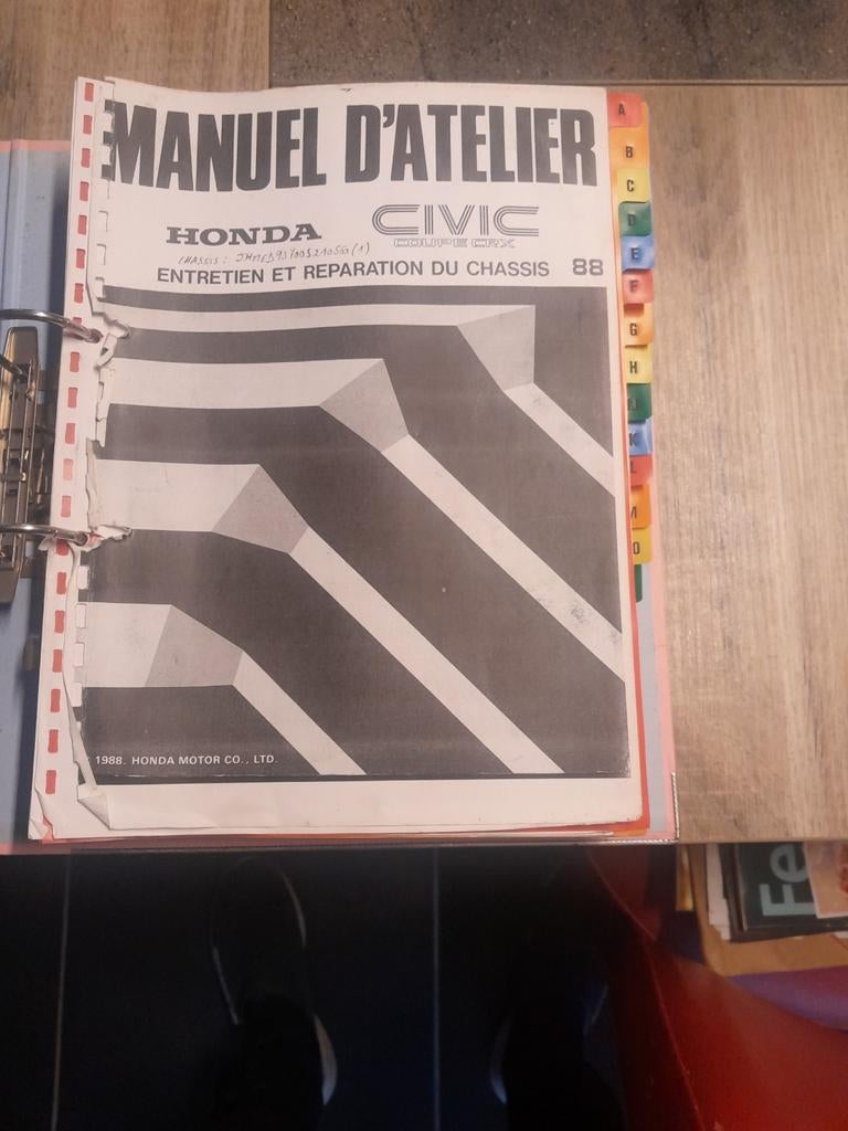 Honda Crx/ Civic. Guide d'atelier en français., Honda