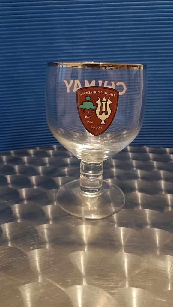 Verre Chimay 33cl association musicale macon, Enlèvement ou Envoi, Comme neuf