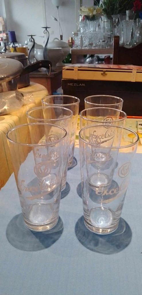 Bière en verre vintage Excelsior VG 33 cl, Enlèvement ou Envoi, Comme neuf, Verre ou Verres, Autres marques