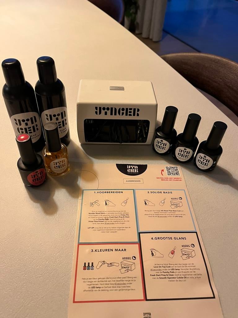 Yinger gellac set, Ophalen of Verzenden, Gebruikt, Handen en Nagels, Make-up
