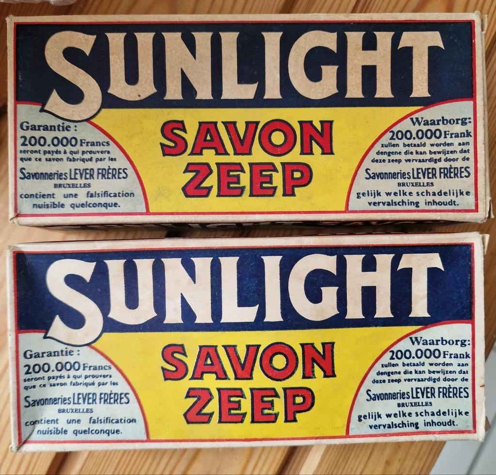 Sunlight zeep 2 pakken,4 stukken, 1940, originele verpakking, Verzamelen, Merken en Reclamevoorwerpen, Ophalen of Verzenden